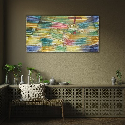 Animal in a colorful landscape Wall art on glass