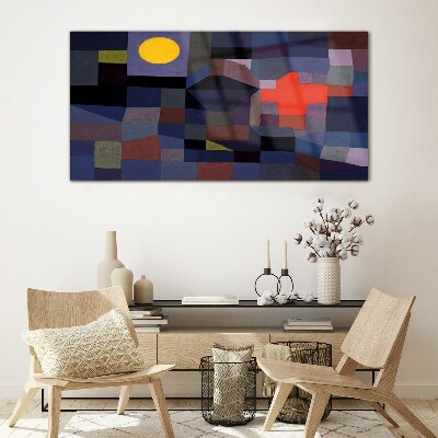 The fire of the fullness of the moon Glass Wall Art