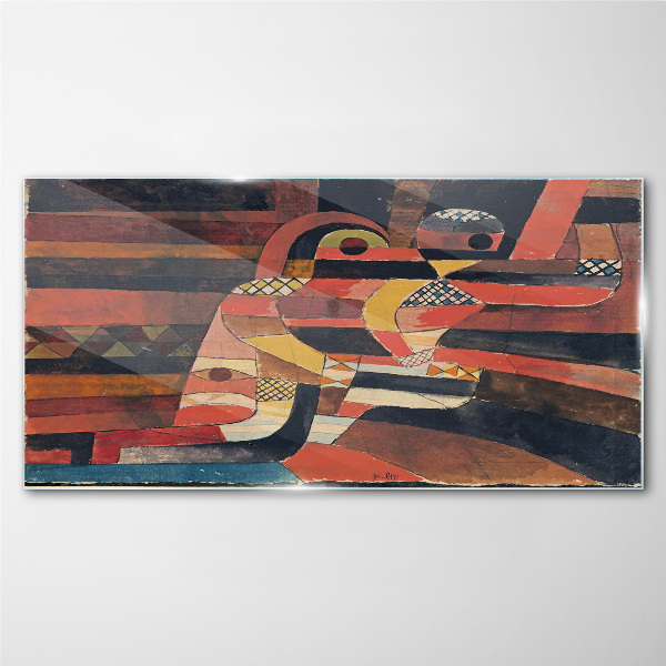 Abstract dance of colorful forms Glass art print