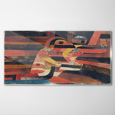 Abstract dance of colorful forms Glass art print
