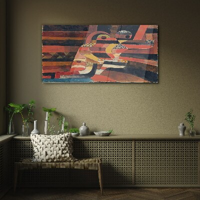 Abstract dance of colorful forms Glass art print