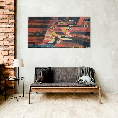 Abstract dance of colorful forms Glass art print