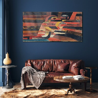 Abstract dance of colorful forms Glass art print
