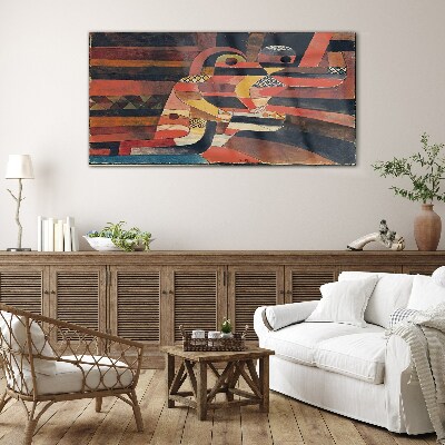 Abstract dance of colorful forms Glass art print