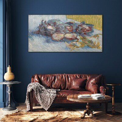 Vegetables on the table Glass art print