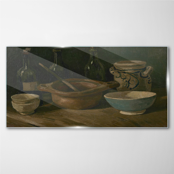 Still life with vessels Glass art print