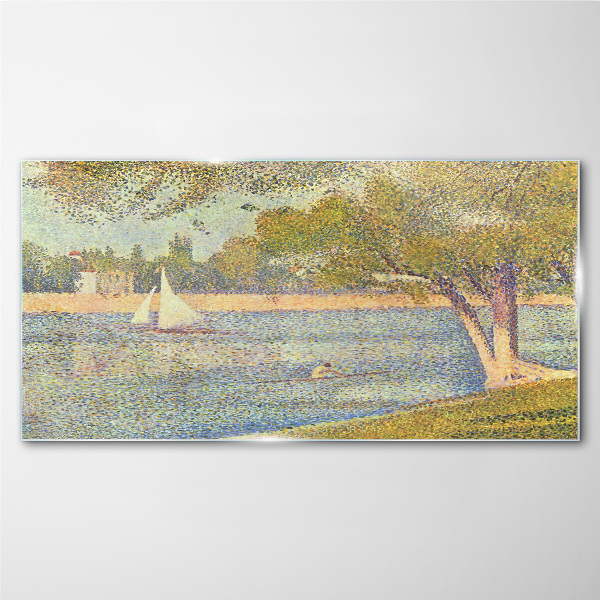 Sails on calm water Glass art print