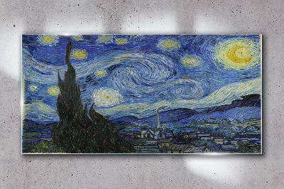 Starry Night Over the Rhone Wall art on glass