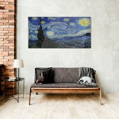 Starry Night Over the Rhone Wall art on glass