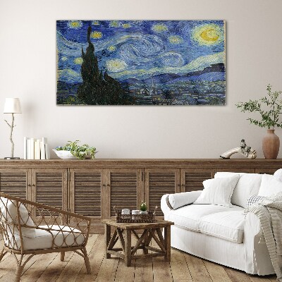 Starry Night Over the Rhone Wall art on glass