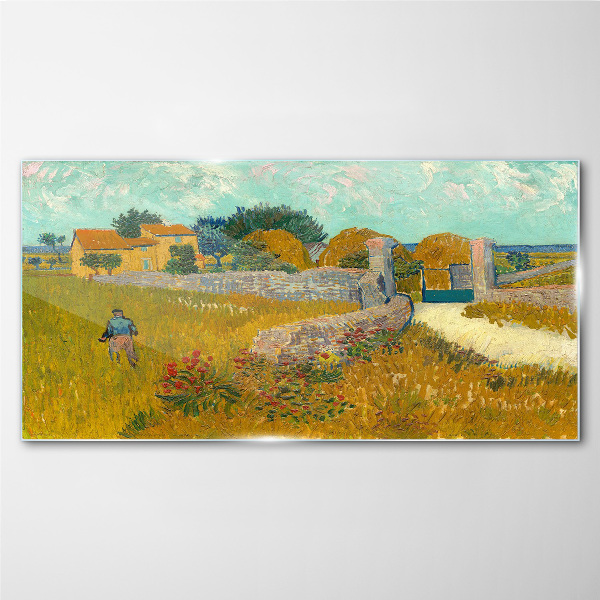Countryside landscapes in the sun Glass art print