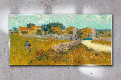 Countryside landscapes in the sun Glass art print