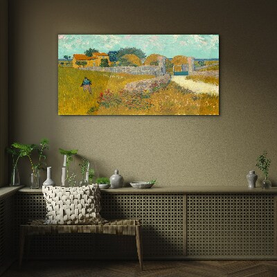Countryside landscapes in the sun Glass art print