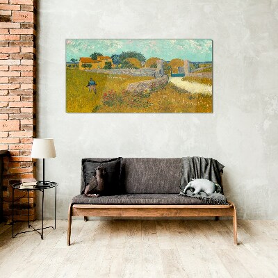 Countryside landscapes in the sun Glass art print