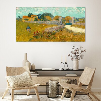 Countryside landscapes in the sun Glass art print