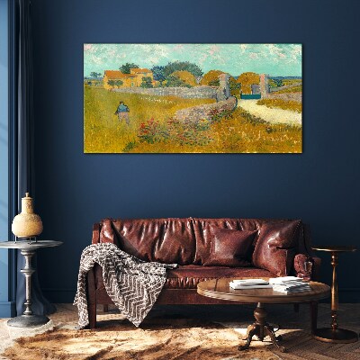 Countryside landscapes in the sun Glass art print