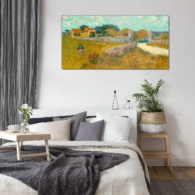 Countryside landscapes in the sun Glass art print
