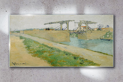 Bridges over water Glass art print
