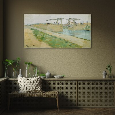 Bridges over water Glass art print