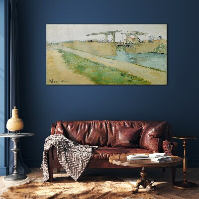Bridges over water Glass art print