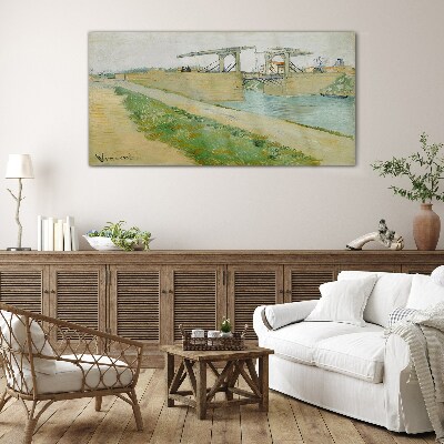Bridges over water Glass art print