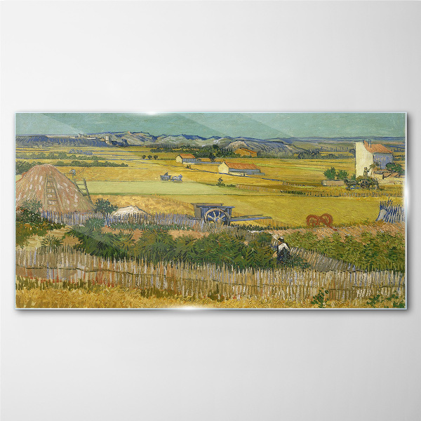 Wheat field Wall art on glass
