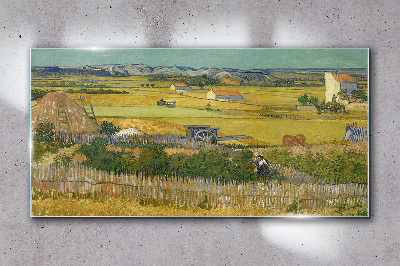 Wheat field Wall art on glass