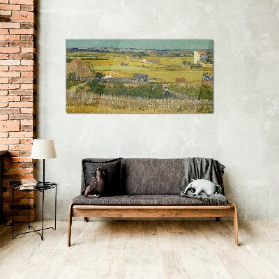 Wheat field Wall art on glass