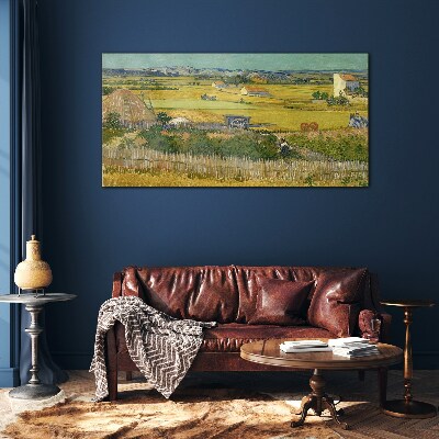 Wheat field Wall art on glass