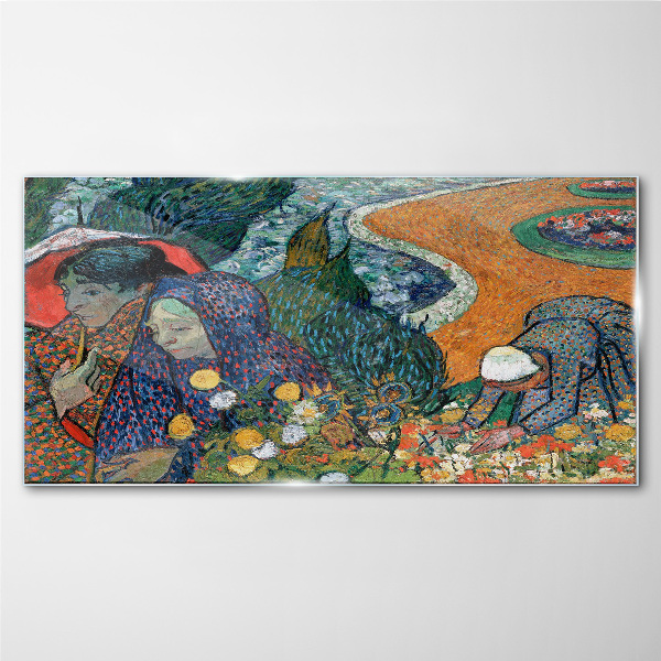 Women in the garden Glass art print