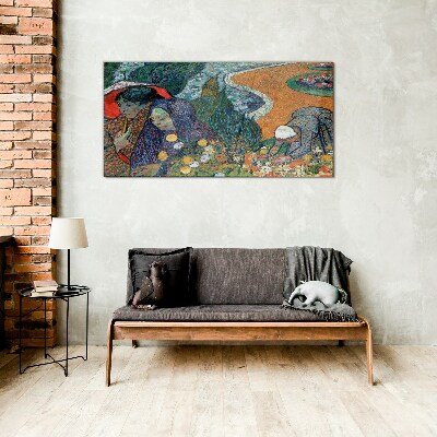 Women in the garden Glass art print