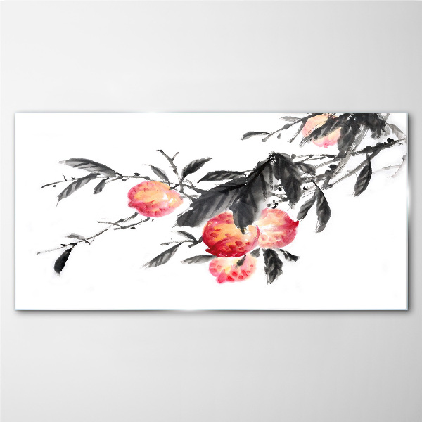 Floral accents in a delicate style Wall art on glass