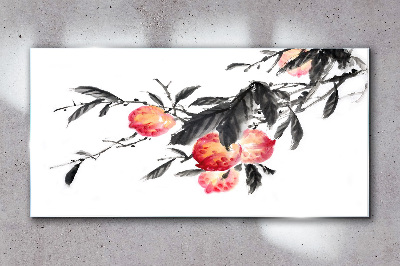 Floral accents in a delicate style Wall art on glass