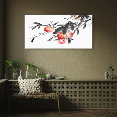Floral accents in a delicate style Wall art on glass