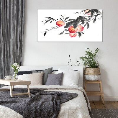 Floral accents in a delicate style Wall art on glass