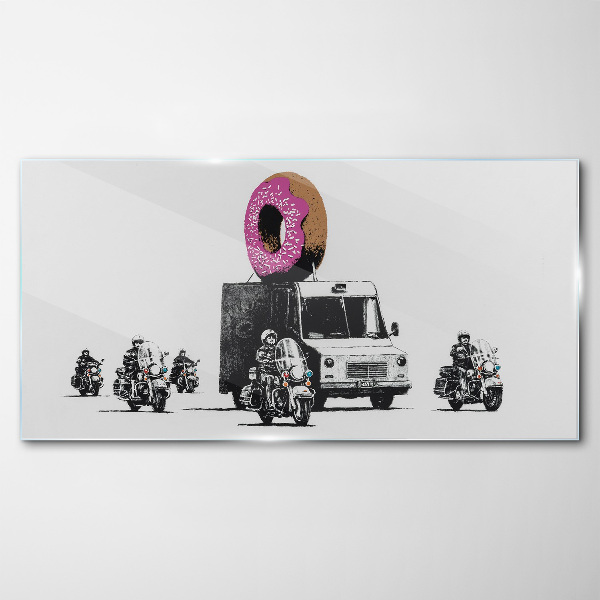 Donuts Police Banksy Glass art print