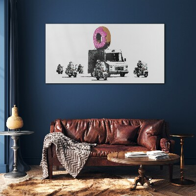 Donuts Police Banksy Glass art print