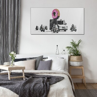 Donuts Police Banksy Glass art print