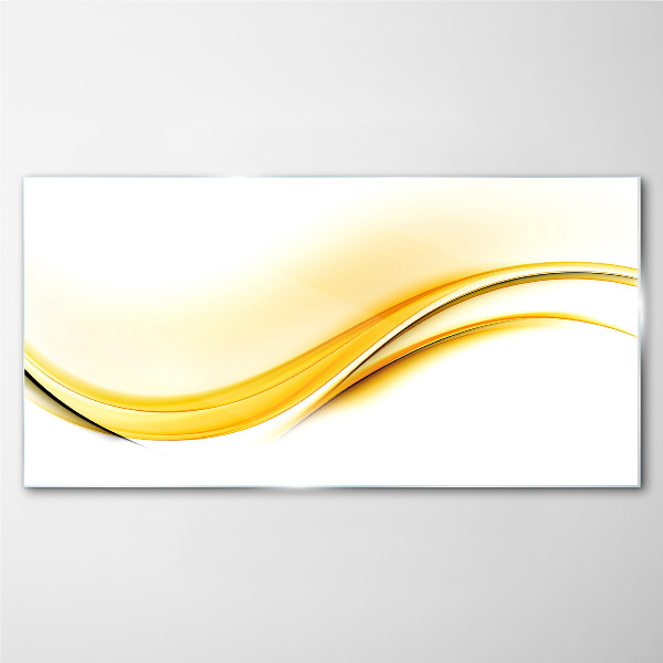Waves of Yellow Light Glass art print