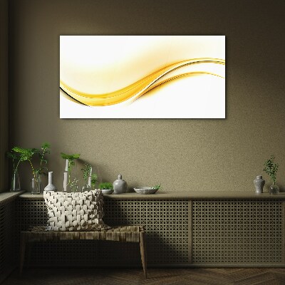 Waves of Yellow Light Glass art print