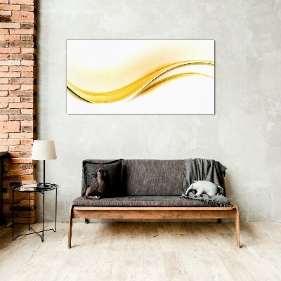 Waves of Yellow Light Glass art print