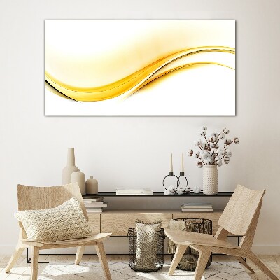 Waves of Yellow Light Glass art print