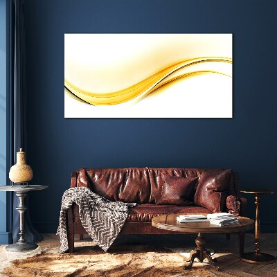 Abstract yellow waves Glass Wall Art