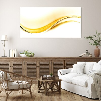 Waves of Yellow Light Glass art print