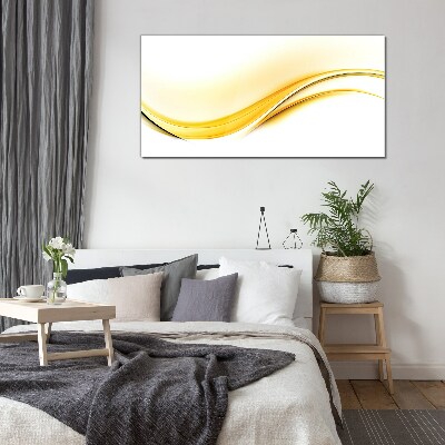 Waves of Yellow Light Glass art print