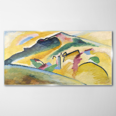 The colors of the mountain landscape Glass art print