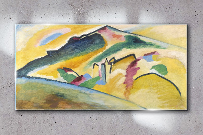 The colors of the mountain landscape Glass art print