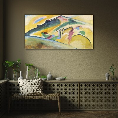 The colors of the mountain landscape Glass art print