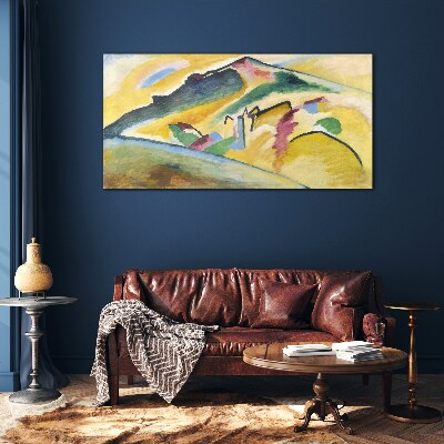 The colors of the mountain landscape Glass art print