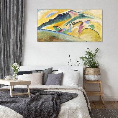 The colors of the mountain landscape Glass art print
